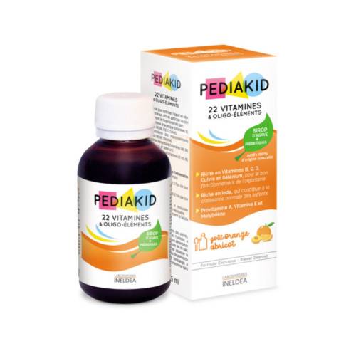 PEDIAKID 22 VITAMINE si OLIGOELEMENTE, sirop copii, aroma de caise, 250 ml, LABORATOIRES INELDEA
