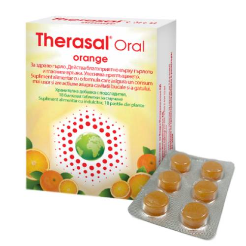 Therasal Oral Orange Pastile pentru supt 18 pastile