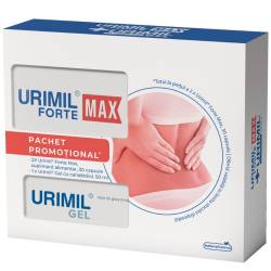 Pachet Urimil Forte Max + Urimil Gel cu canabidiol, 2 x 30 capsule + 50ml, NaturPharma