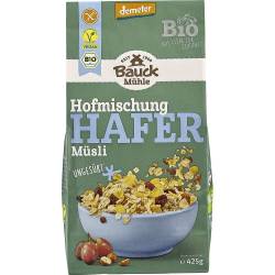 Musli cu ovaz, stafide si alune, fara zahar, fara gluten, eco-bio, demeter, 425 g, BauckHof
