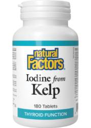 Iodine from Kelp - iod natural din alge, 180 capsule - Natural Factors