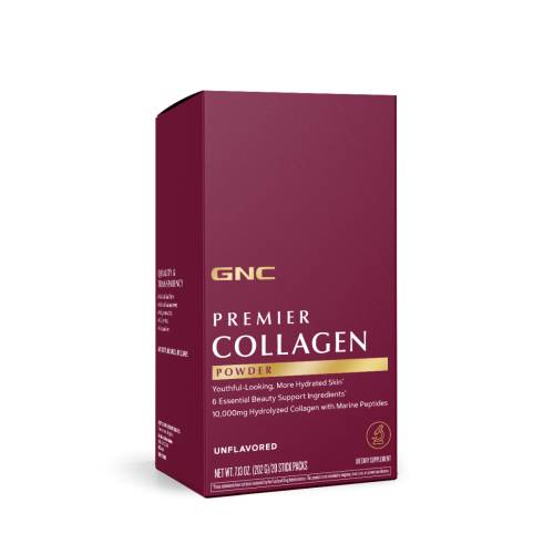 Premier Collagen Powder, Formula Premium Colagen Hidrolizat fara Aroma, 20 plicuri, Gnc