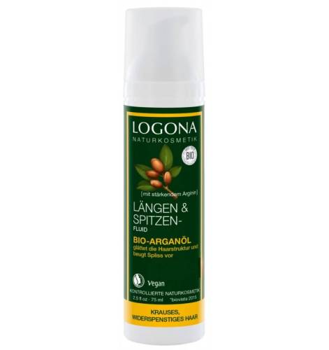 Fluid pentru ingrijirea firului de par cu ulei de argan, 75 ml, Logona