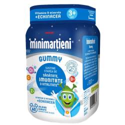Minimartieni Gummy - Jeleuri imunitate cu Echinacea, Vitamina C si ZInc, 60 buc, WALMARK