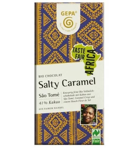 Ciocolata cu lapte si caramel sarat, 41% cacao, eco-bio si fairtrade, 80 g, Gepa
