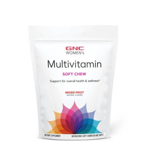 Women's Ultra Mega Soft Chews, Mixed Fruit, Multivitamine Pentru Femei Caramele Cu Aroma De Mix De Fructe, 60 Caramele, GNC