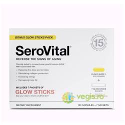 Serovital Glow Sticks, Formula pentru Luminozitatea si Revitalizarea Tenului cu Aroma de Citrice de Vara, 28 plicuri, GNC
