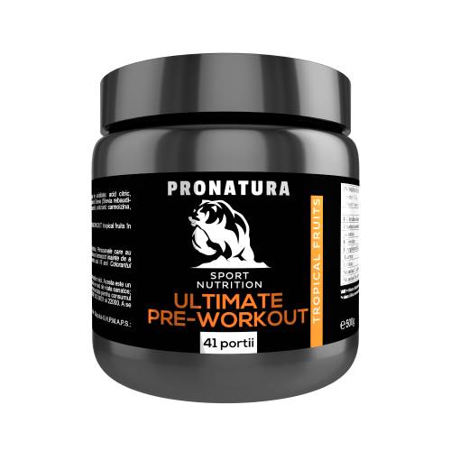 Ultimate Pre-Workout cu aroma de fructe tropicale, 500 g, Medica - Pro Natura