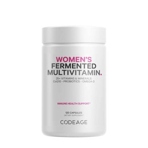 Multivitamine Fermentate Femei cu Coenzima Q10, Probiotice, Omega 3, 120 capsule - Codeage - GNC