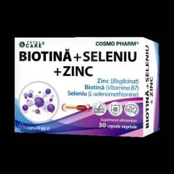 Biotina + Seleniu + Zinc, 30 capsule, Cosmo Pharm