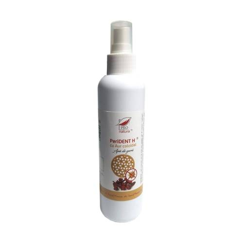 Apa de gura cu aur coloidal PERIDENT H, spray,  200 ml, Medica - Pro Natura