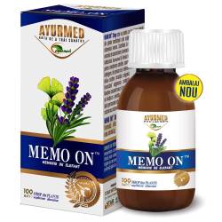Memo On - sirop memorie si circulatie cerebrala, 100 ml, Ayurmed