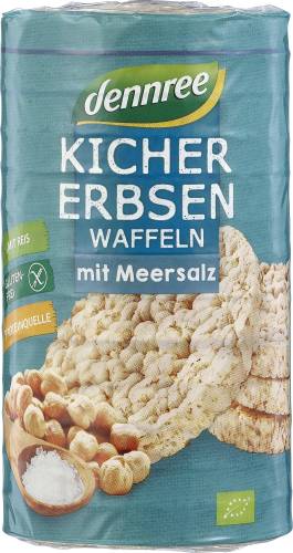 Rondele din naut si orez cu sare, fara gluten, eco-bio, 12 felii, 100 g, Dennree