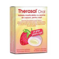 THERASAL ORAL pentru COPII - CAPSUNI, 18 comprimate MASTICABILE, VEDRA