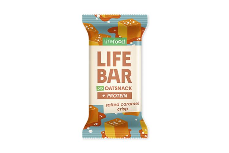 Baton proteic de ovaz cu caramel sarat, eco-bio, 40 g, Lifebar