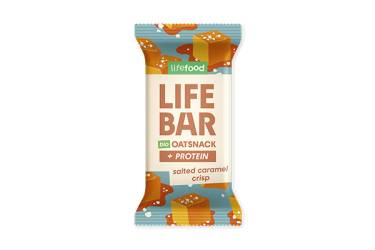 Baton proteic de ovaz cu caramel sarat, eco-bio, 40 g, Lifebar