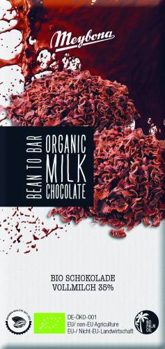 Ciocolata cu lapte, eco-bio, 100 g, Meybona