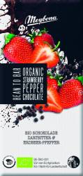 Ciocolata neagra cu capsuni si piper negru, eco-bio, 100 g, Meybona
