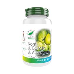 Noni, Borojo si Acai, ajuta la regenerarea tesuturilor, 60 capsule, Medica - Pro Natura