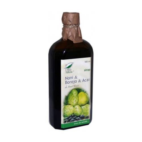 Noni, Borojo si Acai sirop, cu efecte imunostimulatoare, 250 ml, Medica - Pro Natura