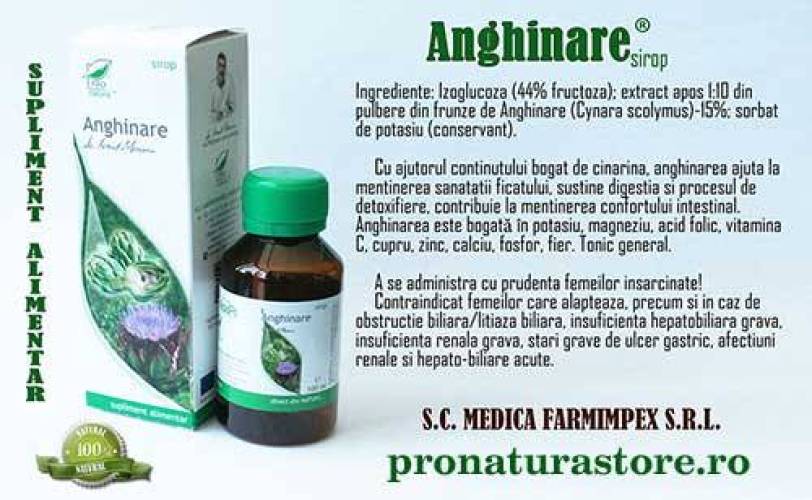 Sirop de Anghinare, ajuta la mentinerea sanatatii ficatului, 100 ml, Medica - Pro Natura