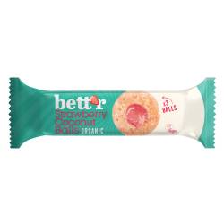 Bilute cu umplutura de capsuni si cocos, eco-bio, 3 x 15 g, Bettr
