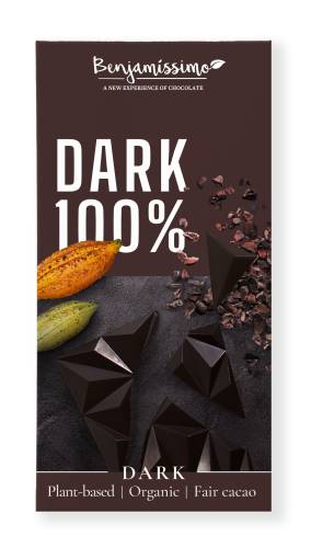 Ciocolata neagra 100% cacao, eco-bio, eco-60g, Benjamissimo
