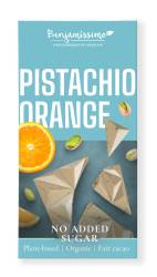 Ciocolata alba cu fistic si portocale, eco-bio, 60g, Benjamissimo