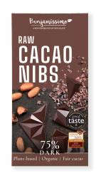 Ciocolata neagra 75% cu cacao nibs, eco-bio, 60g, Benjamissimo