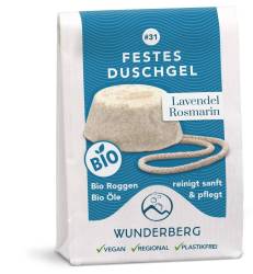Gel de dus solid cu lavanda si rozmarin, eco-bio, 80 g, Wunderberg