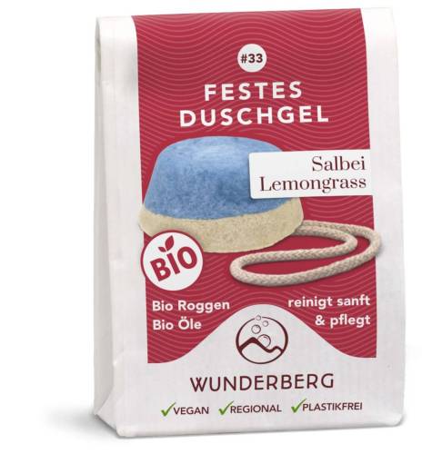 Gel de dus solid cu salvie si lemongrass, eco-bio, 80 g Wunderberg