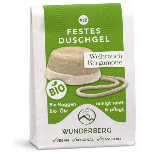 Gel de dus solid cu tamaie si bergamota, eco-bio, 80g Wunderberg