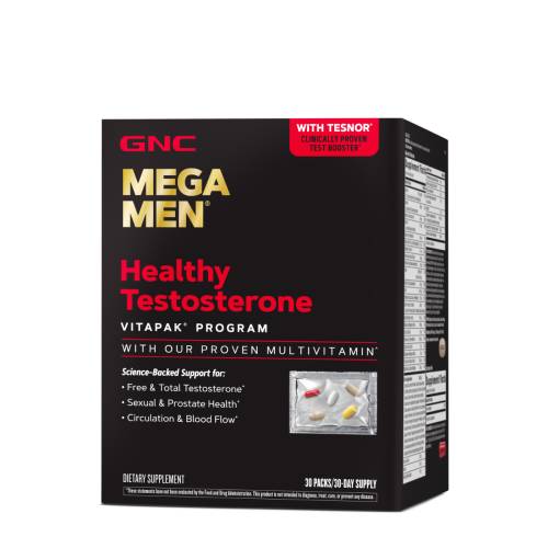 Mega Men Healthy Testosterone Vitapak Program, 30 Pachetele - GNC