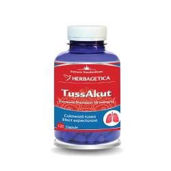TUSSAKUT, calmeaza tusea, usureaza expectoratia, 120 capsule, Herbagetica