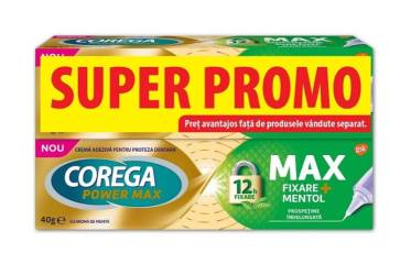 Corega Max Fixare + Mentol Crema adeziva 40 g 1 + 1