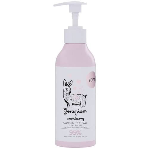 Gel intim natural cu geranium si merisoare, 400ml, Yope