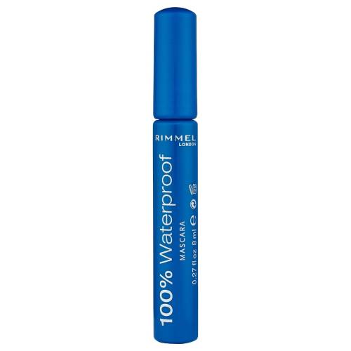 Mascara 100% Waterproof Black, 8g, Rimmel London