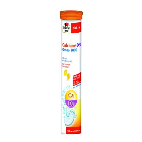 Calciu + D3 Osteo 1000 mg, 15 comprimate efervescente, Doppelherz