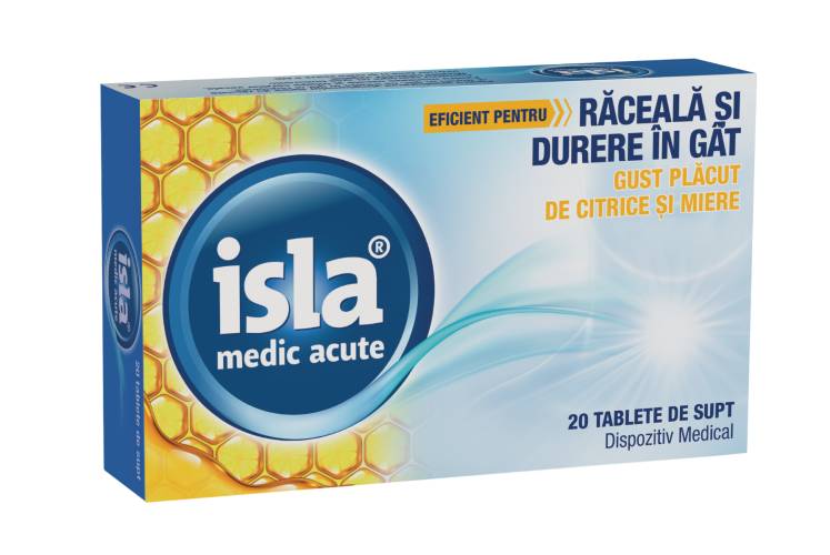 Isla Medic Acute cu gust de citrice si miere, 20 tablete de supt, Engelhard Arzneimittel
