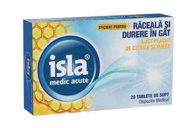Isla Medic Acute cu gust de citrice si miere, 20 tablete de supt, Engelhard Arzneimittel