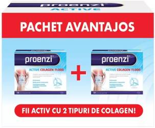 Pachet Proenzi Active Colagen 11.000 mg, 14+14 flacoane unidoza, Stada