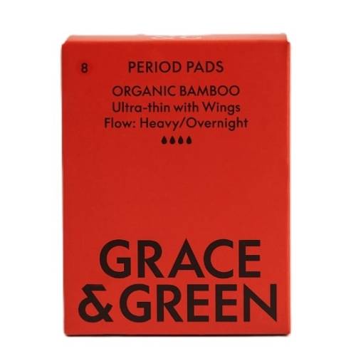 Absorbante de Noapte din Bambus Organic, 8 Bucati – Grace and Green