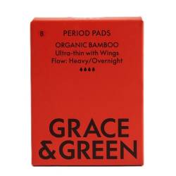 Absorbante de Noapte din Bambus Organic, 8 Bucati – Grace and Green