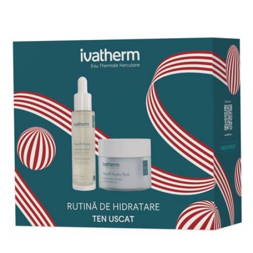 Pachet Aquafil Hydra: Ser 30ml + Cremă Rich 50ml - Ivatherm
