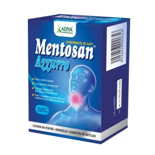 Mentosan Azzurro, 21 comprimate, Adya Green Pharma