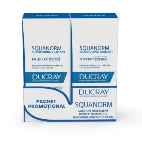Pachet Sampon Anti-Mtreata Uscata Squanorm 2x200 ml, Ducray