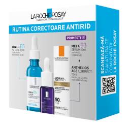 Pachet Hyalu B5 Serum 30ml + Mini Anthelios Age Correct 15ml + Mini Mela B3 Serum 10ml, La Roche-Posay