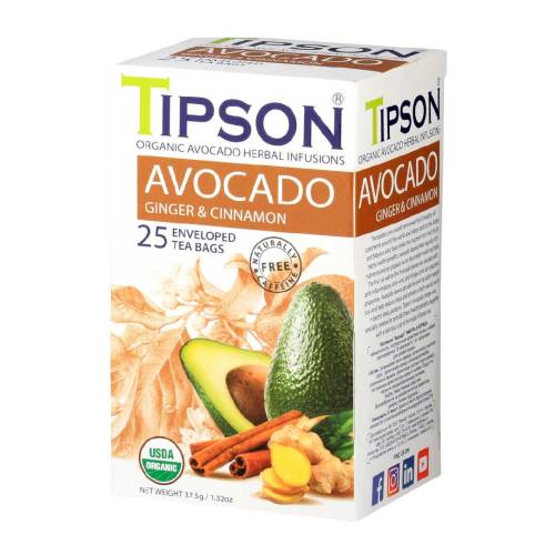 Ceai Eco avocado, ghimbir si scortisoara, 25 plicuri, Tipson