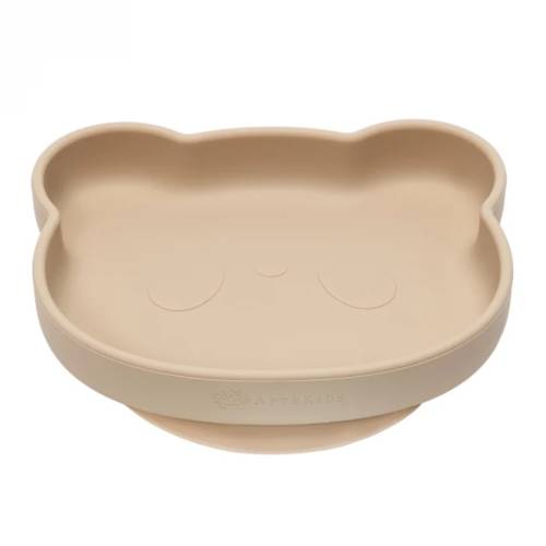 Farfurie din silicon cu ventuza The Little Bear, +6 luni, Bubble Beige, Appekids