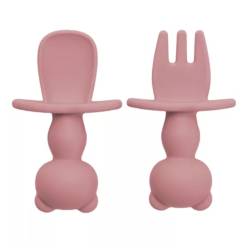 Set Tacamuri din silicon The Little Bear, 6 luni+, Old Rose, Appekids